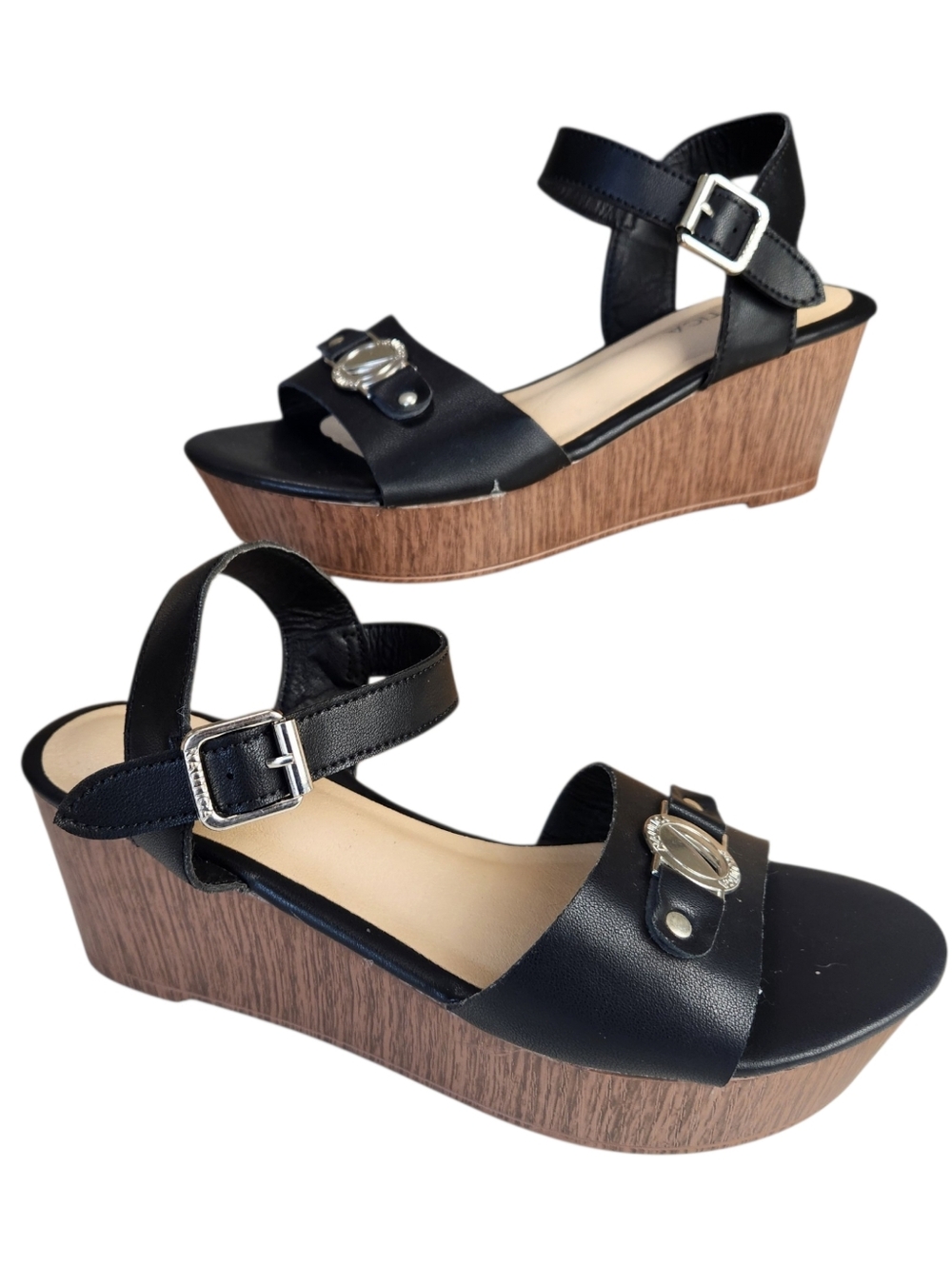 NAUTICA Danvers Black Strappy Lighweight Platform Wedge Summer Sandal  Size 6